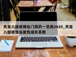 天龙八部绝情谷门派药一览表2020_天龙八部绝情谷属性成长系数