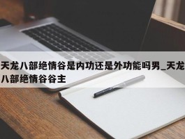 天龙八部绝情谷是内功还是外功能吗男_天龙八部绝情谷谷主