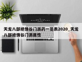 天龙八部绝情谷门派药一览表2020_天龙八部绝情谷门派属性